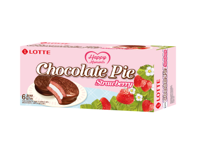 ГЛАЗИРОВАННОЕ ПЕЧЕНЬЕ-lotte "CHOCOLATE PIE STRAWBERRY 168 " купить в ...